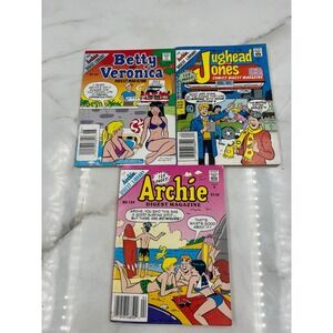 Archie Comics Digest Lot of 3 Jughead No 62 Archie No 104 Betty Veronica No 106